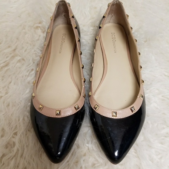 BCBGeneration Shoes - BCBGeneration patent leather studded flats, sz 8.5
